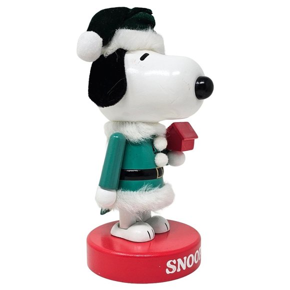 Snoopy Nutcracker In Green Santa Suit 9",  Christmas Gift - Picture 2 of 4